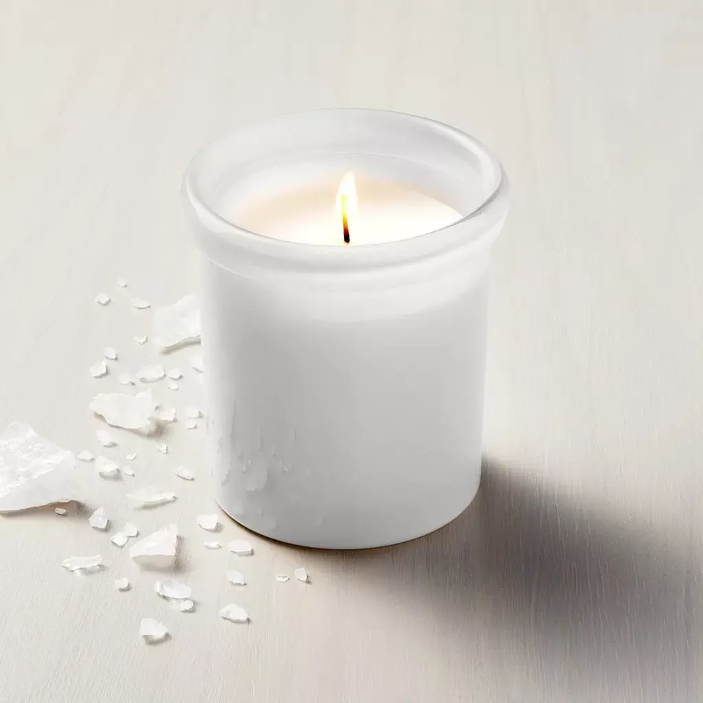 Colored Glass Salt Jar Candle Gray 6oz - Hearth & Hand